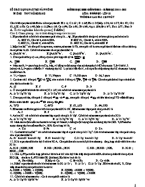 Đề thi học sinh giỏi vòng I - Năm học 2011 - 2012 môn Hoá học lớp 10